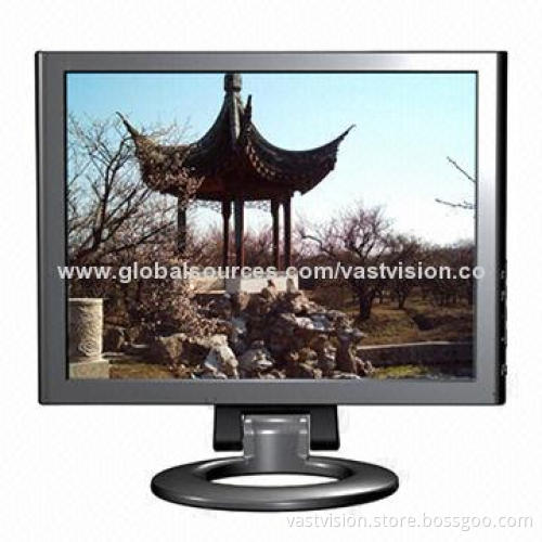 15-inch CCTV LCD Monitor with 1,024 x 768 Pixels, VGA and BNC Optional
